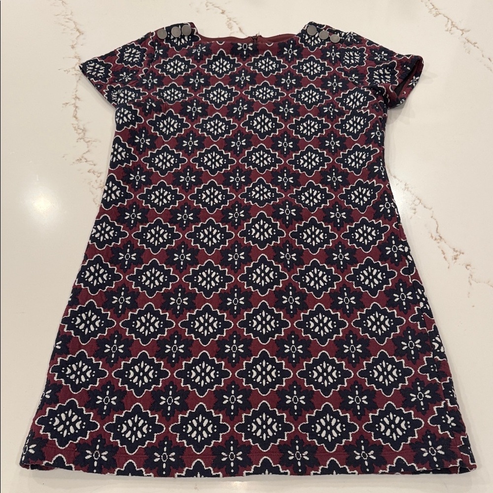 LOFT Women's Dress in Navy and White Pattern Size 4P